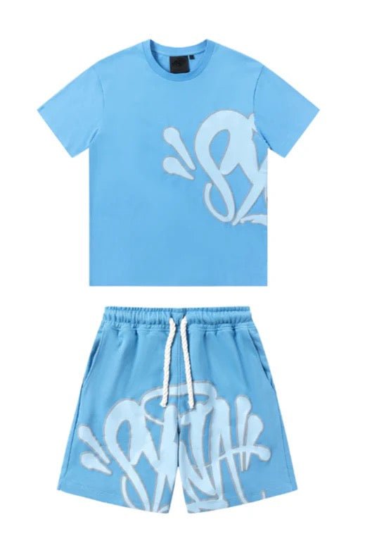 'Graffiti' Short Set Babyblue
