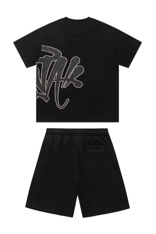 'Graffiti' Short Set Black